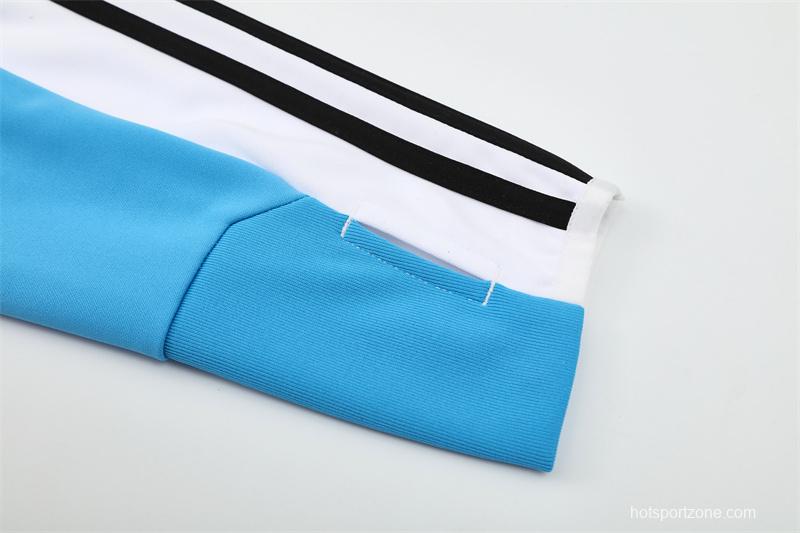 Retro 12/13 Real Madrid White/Blue Half Zipper Jacket