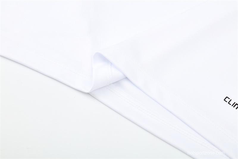 Retro 09/10 Real Madrid White Half Zipper Jacket+Long Pants