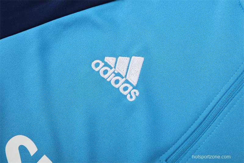 Retro 05/06 Real Madrid Light Blue Half Zipper Jacket