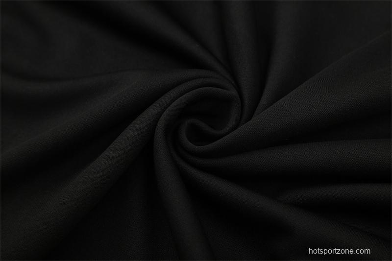 Retro 11/12 Real Madrid Black Half Zipper Jacket+Long Pants