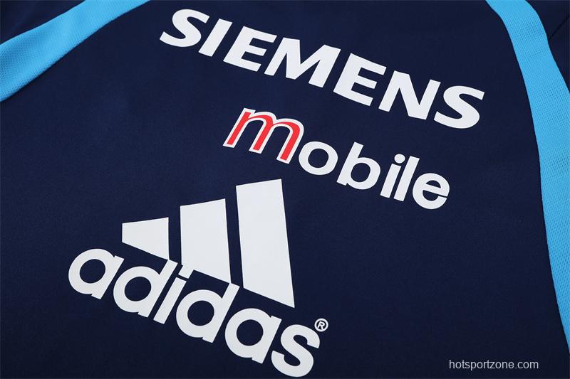 Retro 03/04 Real Madrid Royal Blue Half Zipper Jacket