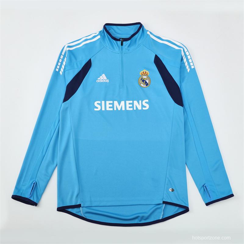Retro 05/06 Real Madrid Light Blue Half Zipper Jacket