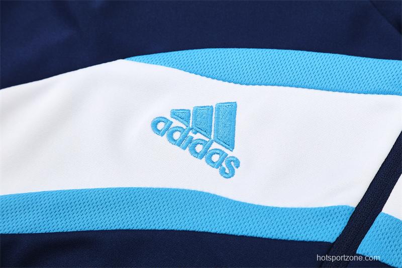 Retro 09/10 Real Madrid Royal Blue Half Zipper Jacket