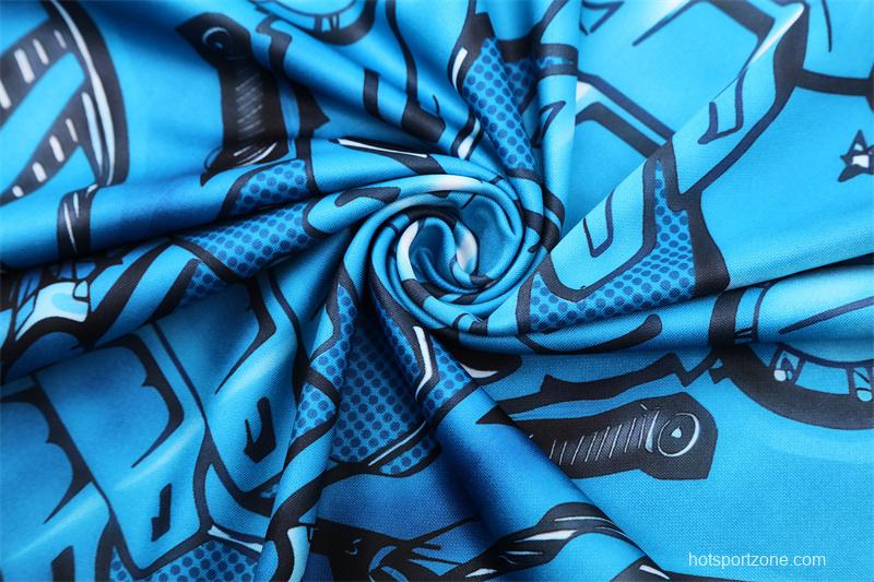 25/26 Napoli Light Blue Camouflage Half Zipper Jacket+Long Pants