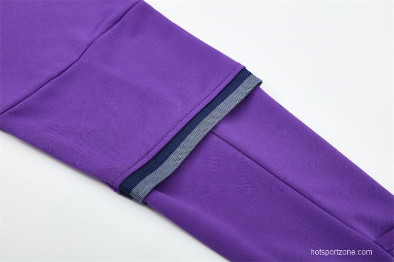 Retro 16/17 Real Madrid Purple Half Zipper Jacket