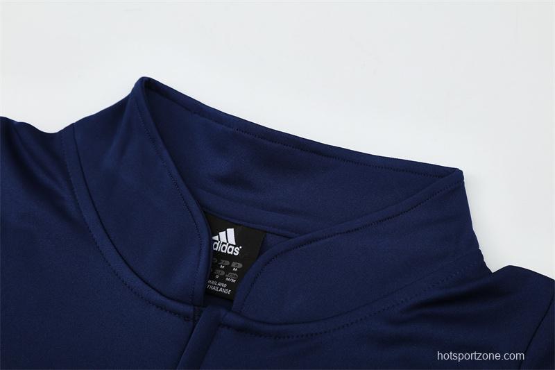 Retro 03/04 Real Madrid Royal Blue Half Zipper Jacket
