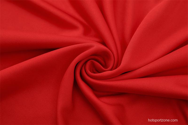 25/26 Portugal Red Half Zipper Jacket+Long Pants