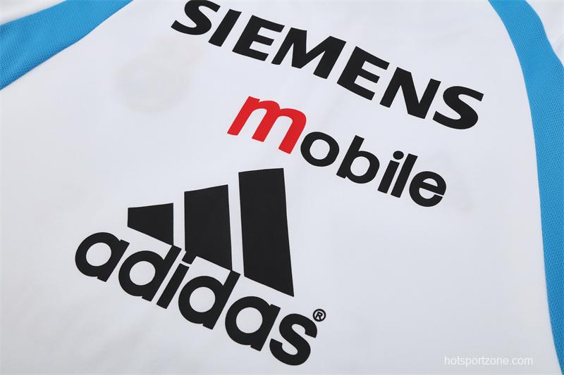 Retro 03/04 Real Madrid White Half Zipper Jacket