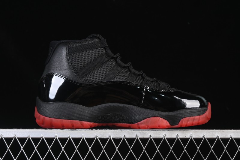 Nike Air Jordan 11 Retro Black Red Basketball Shoes - 378037-326