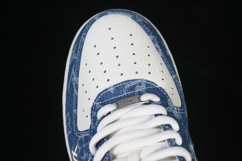 Nike Air Force 1 '07 Low LV Collaboration White Navy Blue Casual Sneakers - YF9511-813