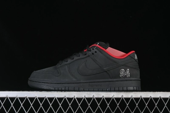 Nike Supreme x Nike SB Dunk Low Ocean Fog Limited Edition Black Warrior Low Top Casual Skate Shoes - HQ8487-001