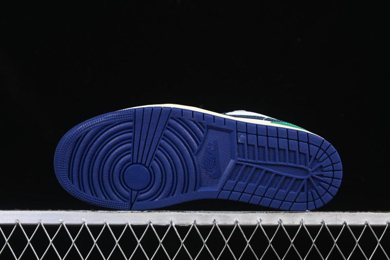 Nike Air Jordan 1 Low AJ1 Blue Green Colorway Low-Top Casual Skate Shoes - 553558-147