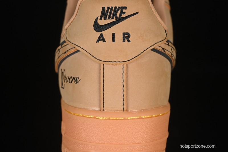 Nike Air Force 1 '07 Low LV Collaboration Wheat Print Casual Sneakers - DK0188-082