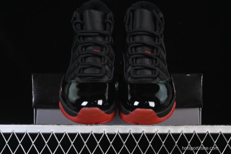 Nike Air Jordan 11 Retro Black Red Basketball Shoes - 378037-326