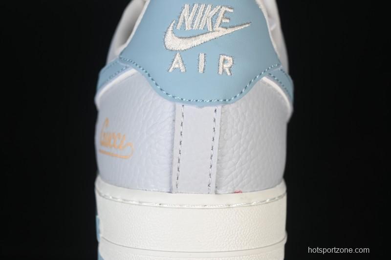Nike Air Force 1'07 Low Gucci Collaboration Gray Blue Casual Sneakers - YF9511-800