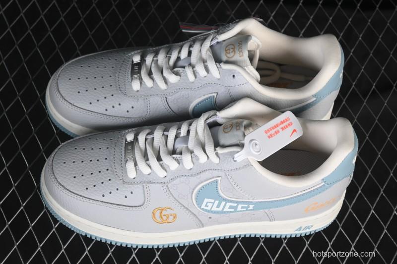 Nike Air Force 1'07 Low Gucci Collaboration Gray Blue Casual Sneakers - YF9511-800