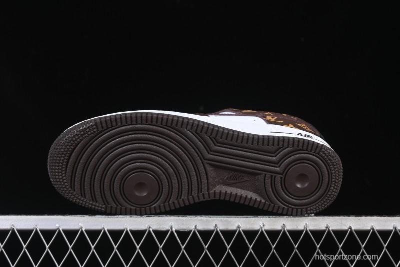 Nike Air Force 1 '07 Low LV Collaboration Classic White Brown Casual Sneakers - CZ3986-004