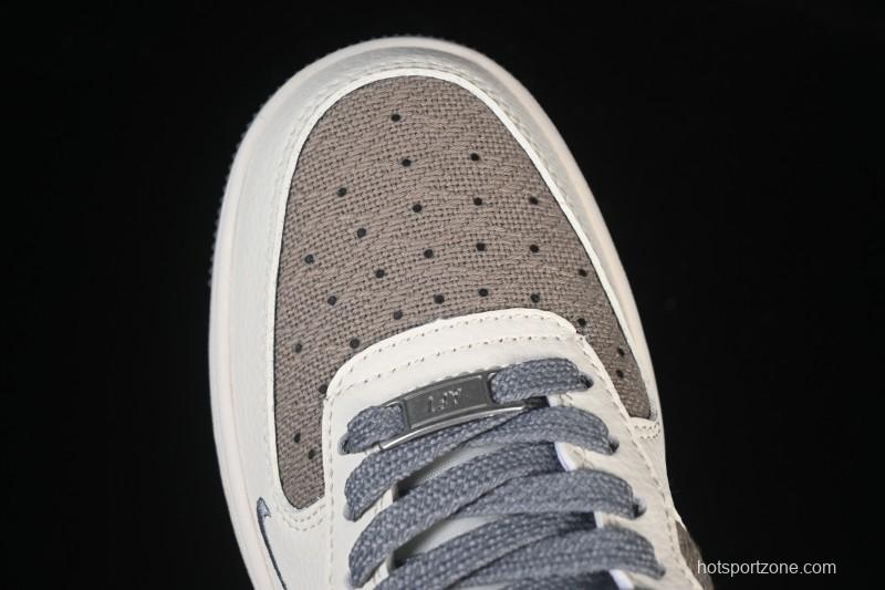 Nike Air Force 1 '07 Low Supreme Collaboration Beige Canvas Casual Sneakers - XX3168-210