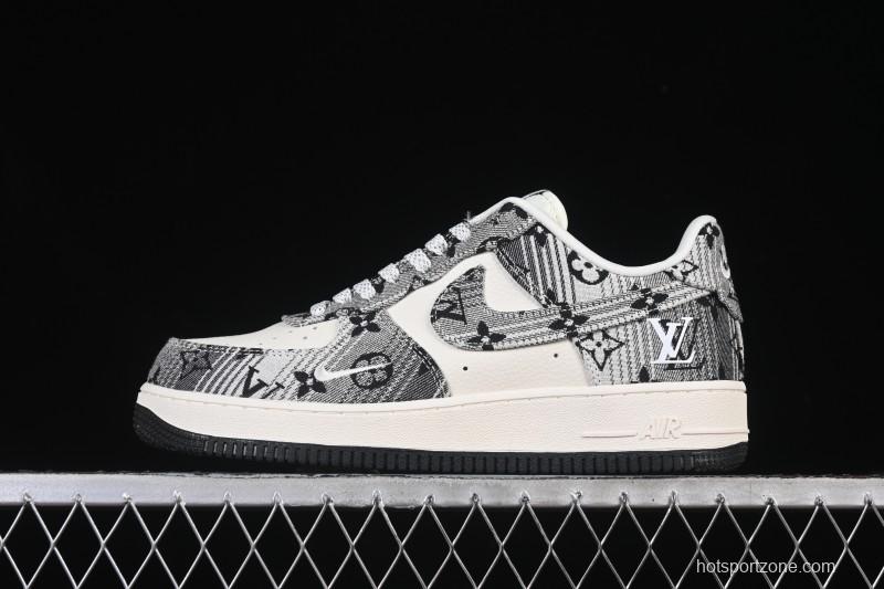 Nike Air Force 1 '07 Low LV Collaboration Gray Floral Canvas Casual Sneakers - DF0188-077