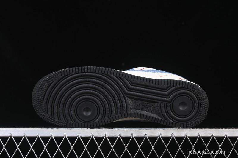 Nike Air Force 1 '07 Low Levi's Collaboration Light Blue Denim Four Swoosh Casual Sneakers - QW5606-261
