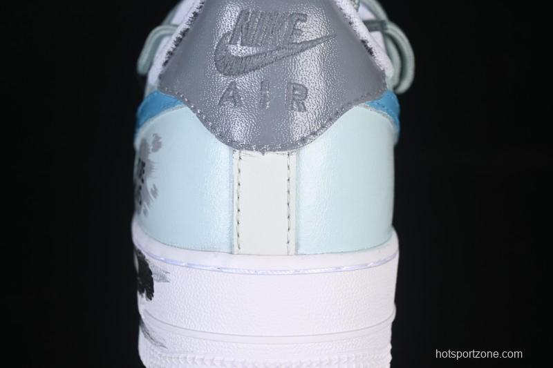 Nike Air Force 1'07 Low Grey Tune Era Hand-Painted Graffiti Casual Sneakers - LJ8822-202