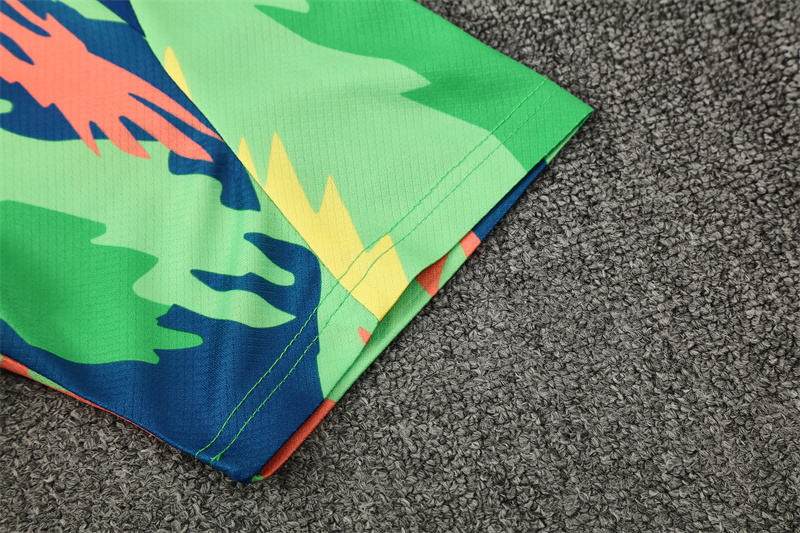 25/26 Brazil Blue Green Camouflage with XS Short Sleeve+Soccer Shorts
