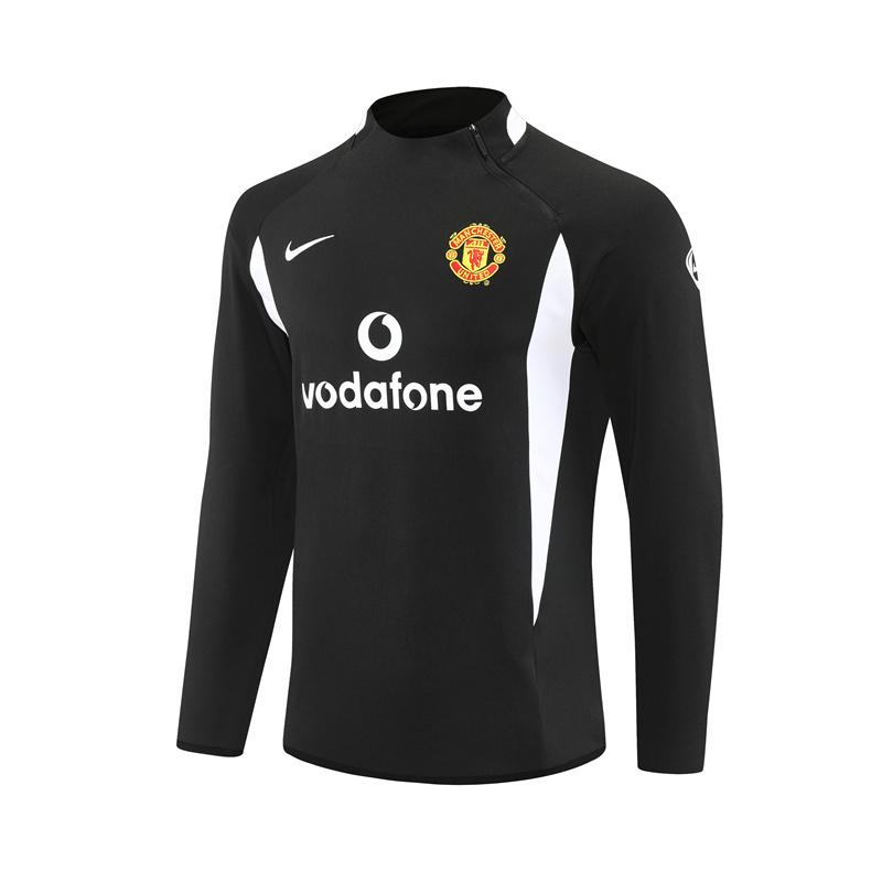 Retro 02/03 Manchester United Black Half Zipper Jacket