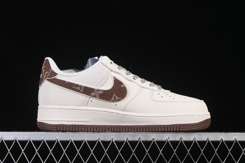 Nike Air Force 1 '07 Low LV Collaboration Denim Brown Swoosh Low-Top Casual Skateboarding Shoes - SM6668-109