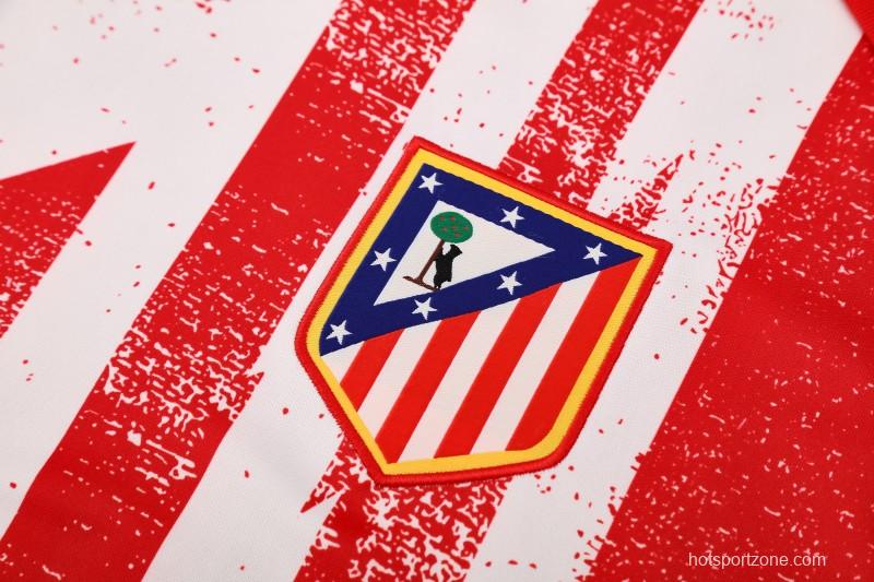 25/26 Atletico Madrid Red/White Stripe Short Sleeve+Shorts