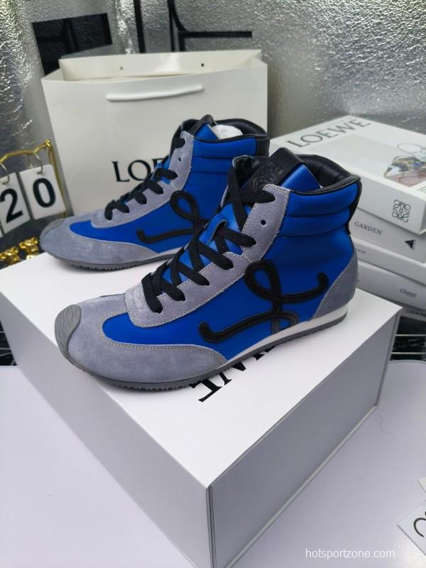 LOEWE High-Top German Training Sneakers Retro Fashion Casual White Shoes - LY00330