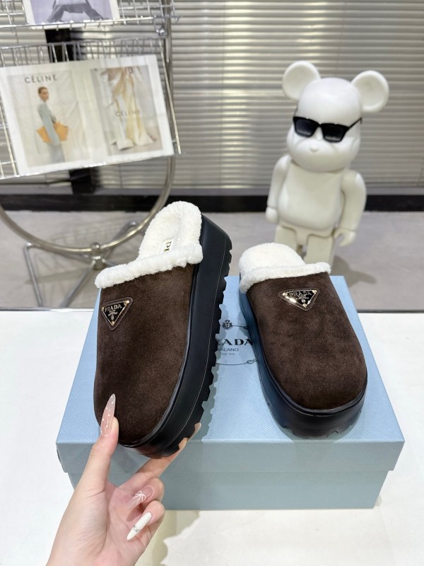 Prada Spring-Summer 2025 Premium Fur Slippers - KFY00280