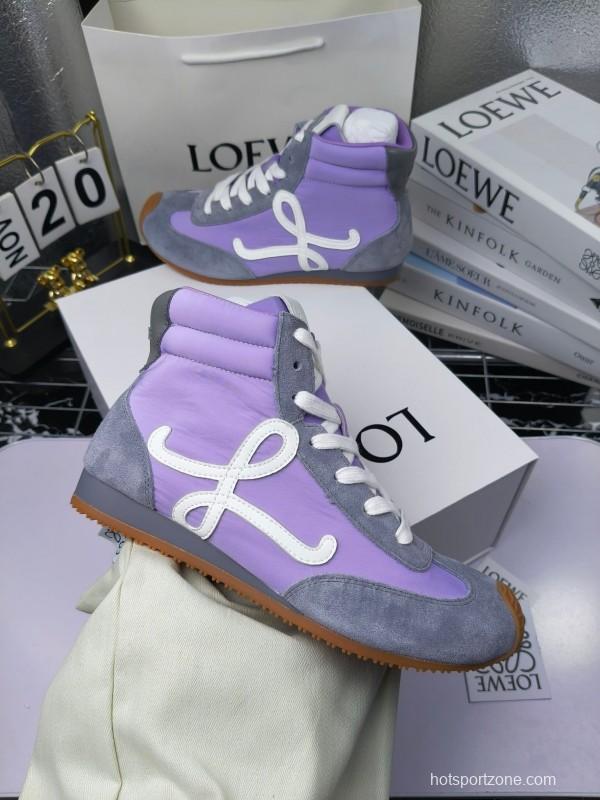 LOEWE High-Top German Training Sneakers Retro Casual White Shoes - LY00330