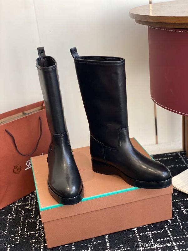 Brunello Cucinelli Classic Spring BC Calfskin High-Top Thick Sole Equestrian Boots - KFY00450