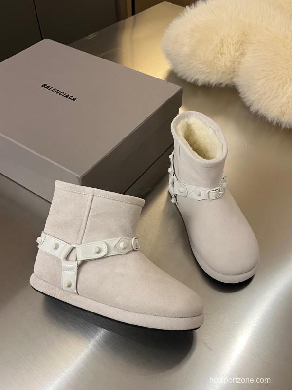 Balenciaga Fall Winter New Buckle Studded Snow Boots - LY00300