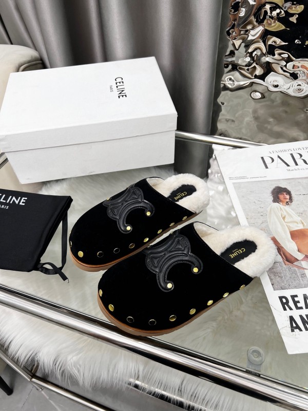 CELINE 2025 SS Studded Birkenstock Sandals - LY00270