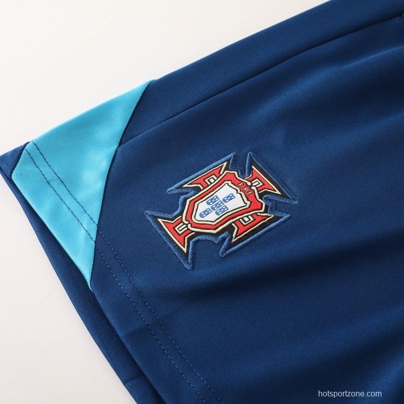 2025 Portugal Royal Blue Short Sleeve+Soccer Shorts