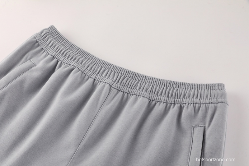 25/26 Manchester United Gray Half Zipper Jacket+Long Pants S-2XL