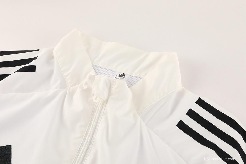 25/26 Manchester United White S-3XL Half Zipper Jacket+Long Pants