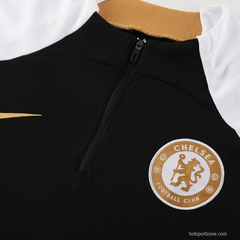 25/26 Chelsea Black Half Zipper Jacket+Long Pants