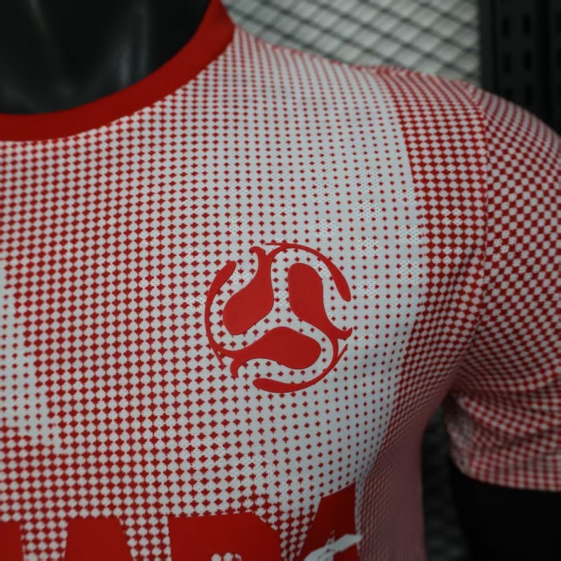 2025 Player Version  Canada Away White with Red Halftone Gradient Pattern World Cup Commemorative Jersey