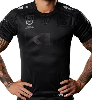 25/26 Kids Brisbane Broncos All Black with Tonal Design Jersey