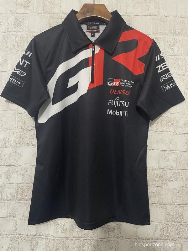 2024 F1 Toyota Gazoo Racing Black with Red and White GR Logo  Motorsports Polo