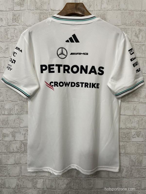 2026 F1 Mercedes-AMG Petronas F1 Team White with Teal and Black Trim Jersey