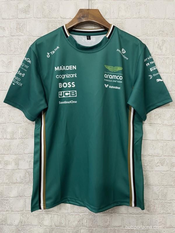 2025 F1 Aston Martin Aramco F1 Team Dark Green with Gold Trim Jersey