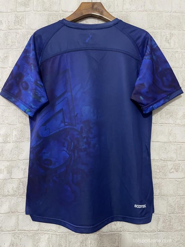 25/26 New Zealand Warriors Blue with Maori Cultural Art Jersey