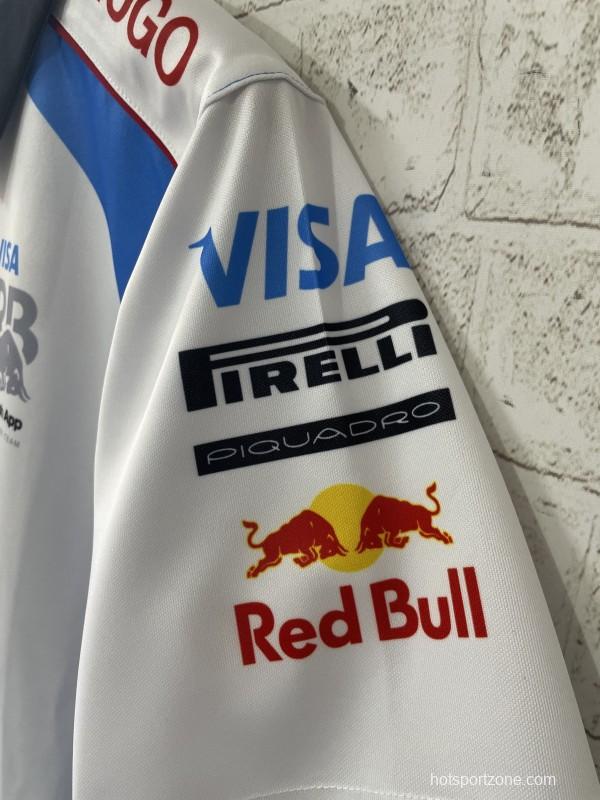 2026 F1 Red Bull Racing White with Blue Bull Graphic Polo