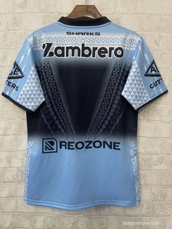 25/26 Cronulla-Sutherland Sharks Sky Blue with Indigenous Heritage Jersey