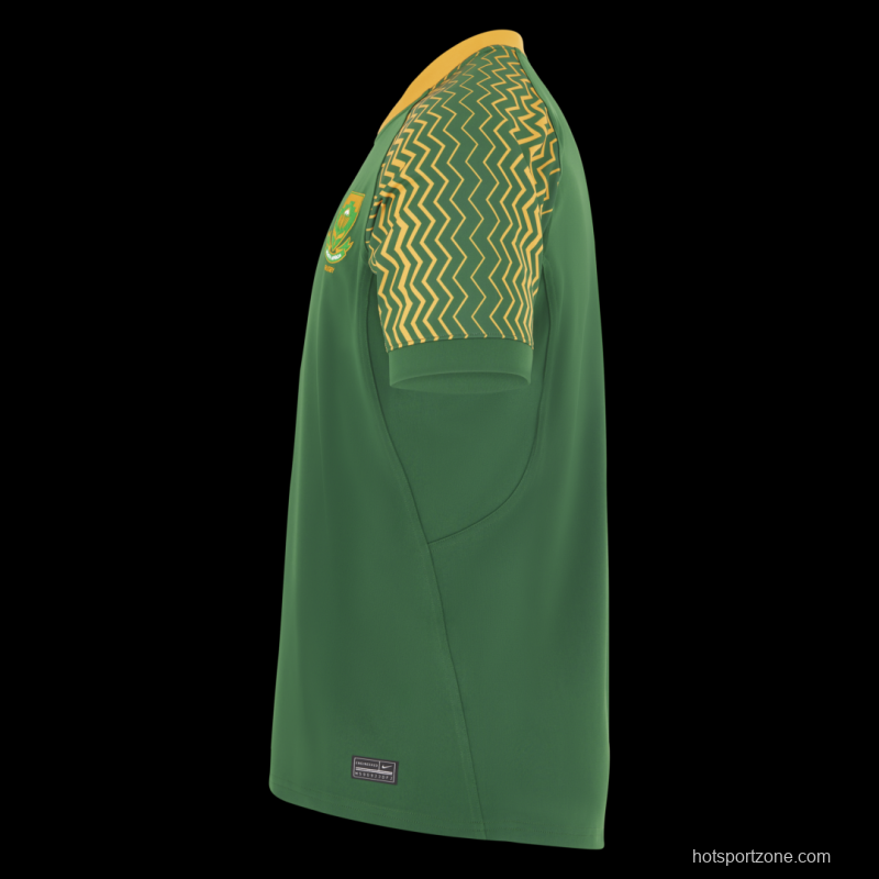 25/26 South Africa Springbok Sevens Green with Gold Chevron Sleeves Jersey
