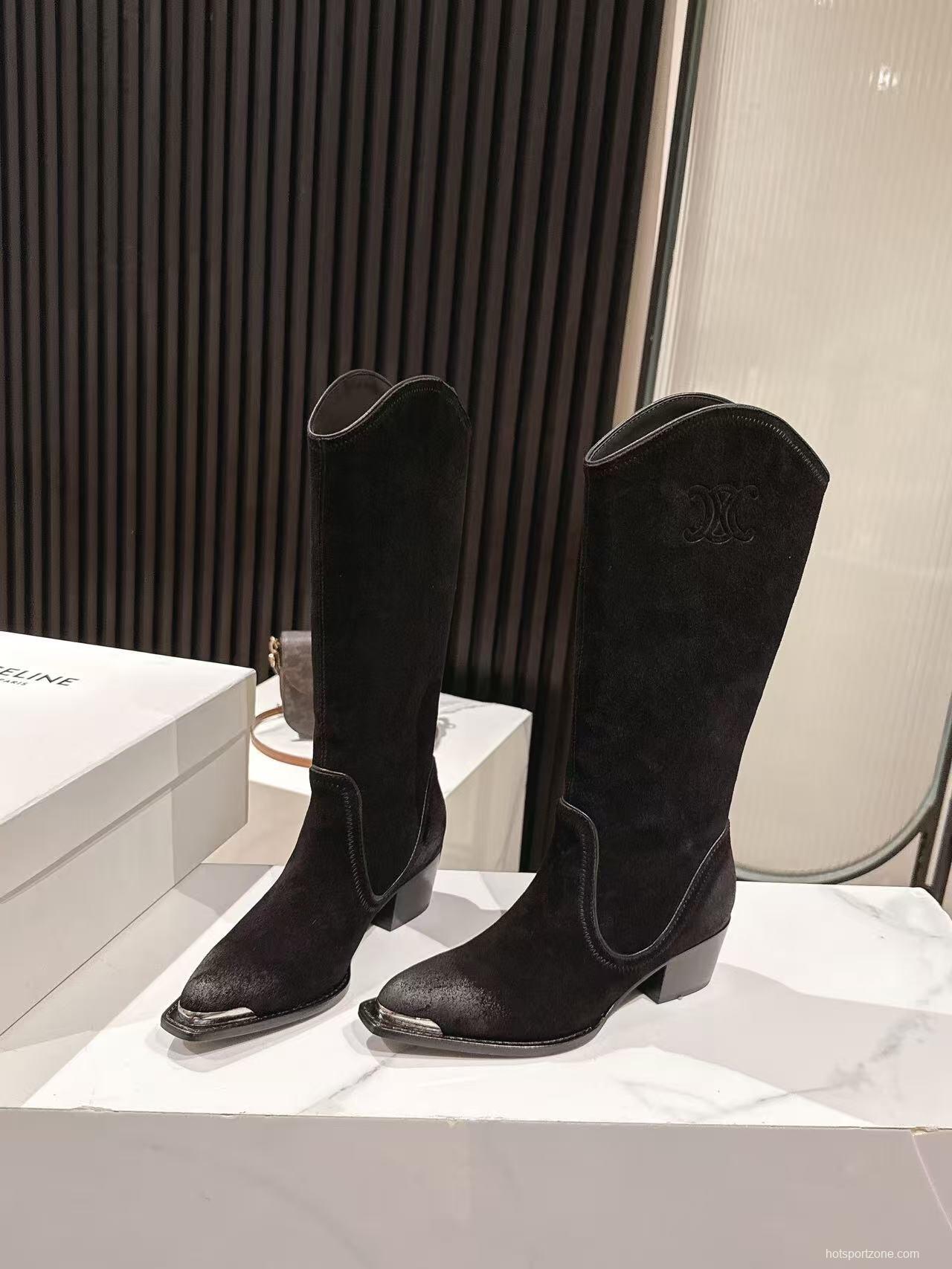 CELINE 2025 SS Fashion Boots with Arch of Triumph Logo - LY00500