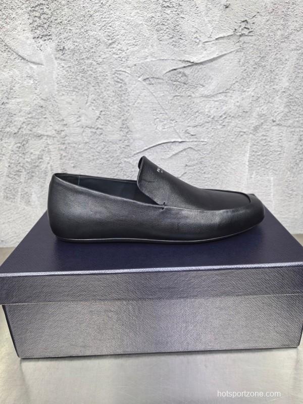 Prada Shuffle Monk Loafers Classic Retro Men's Leather Shoes - AS00380